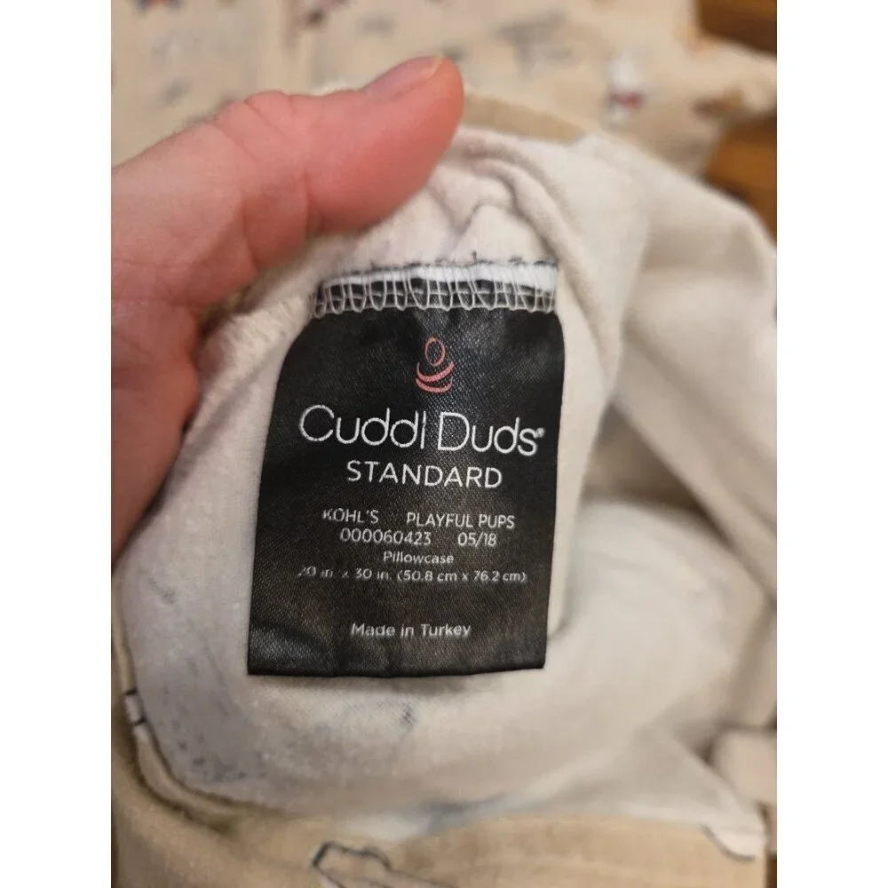 Cuddl Duds Twin Size Sheet Set Heavyweight Flannel 3Pc Dogs 100% Cotton